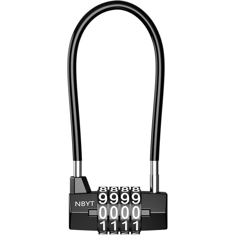 foto del prodotto snq lucchetto a combinazione, lucchetto ad arco lungo, lucchetto a combinazione a 4 cifre, lucchetto con codice piccolo resistente alle intemperie,