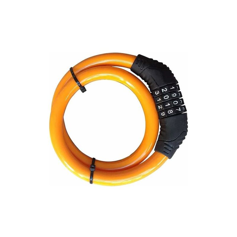 foto del prodotto snq lucchetto per bicicletta con combinazione a 4 cifre, cavo lungo 60 cm, diametro 11 mm, per bici e scooter, colori assortiti 11x600 mm 