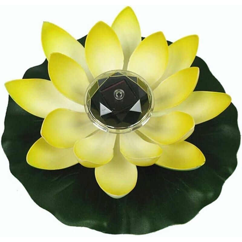 foto del prodotto snq luce di loto, decorazione solare galleggiante per laghetto, fiore di loto, led, luce notturna, lampada a forma di fiore che cambia colore, per
