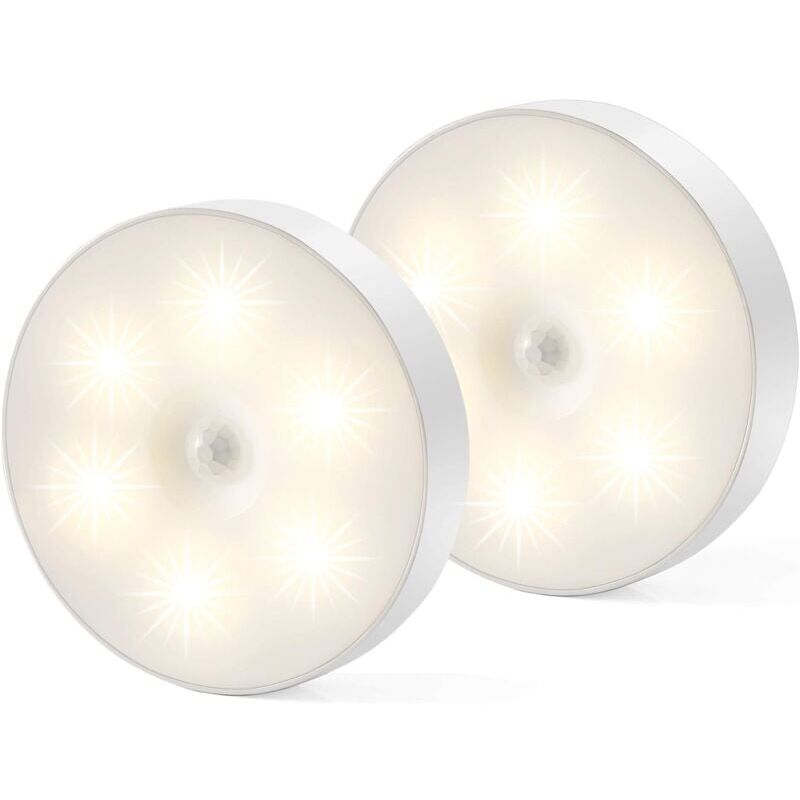foto del prodotto snq luce notturna a led, luce con sensore di movimento magnetico per interni con cuscinetti adesivi gratuiti, attacca ovunque, sensore wireless usb