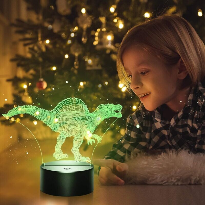 foto del prodotto snq luce notturna per bambini, luce notturna 3d tirannosauro 16 colori