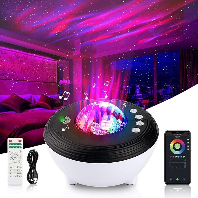 foto del prodotto snq luce notturna per bambini, proiettore di cielo stellato a led wifi bluetooth, proiettore di galassie, luce notturna, proiezione di stelle,