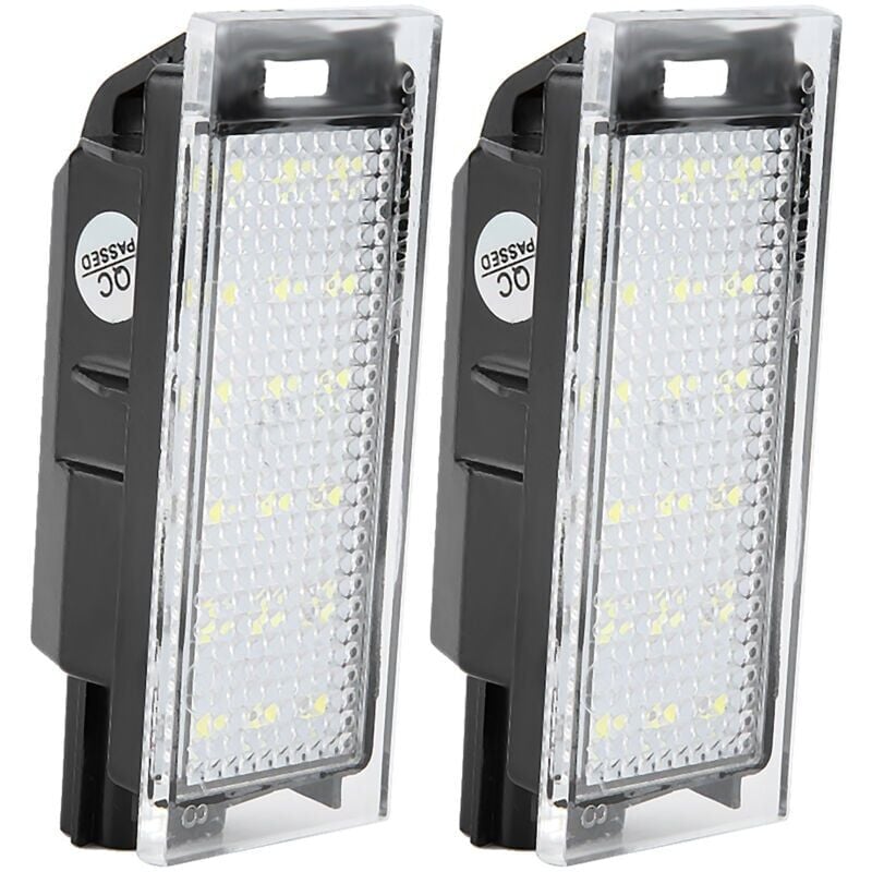 foto del prodotto snq luce targa, 2 pezzi di luce targa a led per auto adatta per twingo clio megane lagane 18 perline luminose a led 