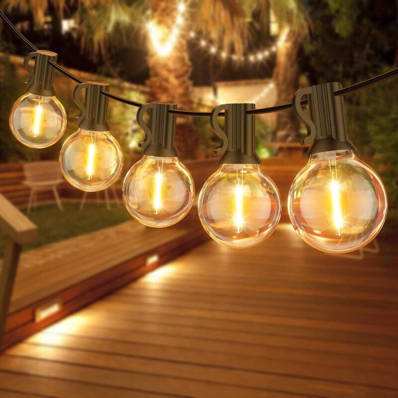 foto del prodotto snq luci a corda per esterni e interni, 10 1 lampadine, luci fatate impermeabili da 3 m per patio, bar, giardino, vacanze, feste, natale, bianco