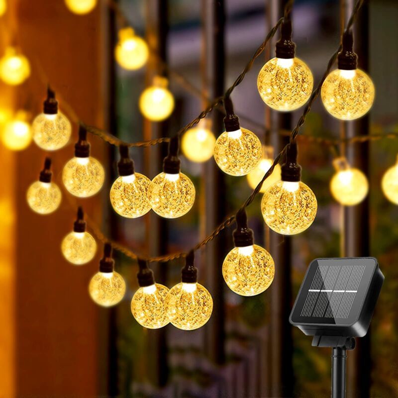 foto del prodotto snq luci a stringa solare 30 luci a stringa solare in cristallo a led per esterni e interni, 8 modalit per giardino, patio, balcone, alberi,