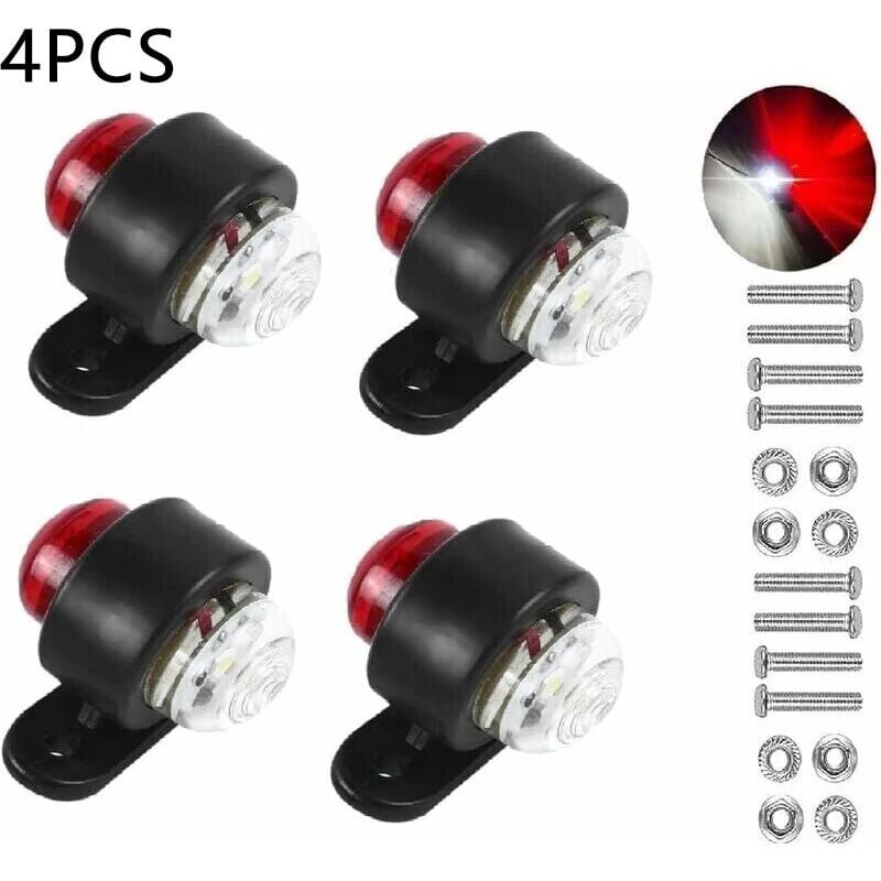 foto del prodotto snq luci di posizione laterali a led da 12 24 v, doppie luci di posizione laterali bianche e rosse, luci di parcheggio per rimorchi di camion, luci