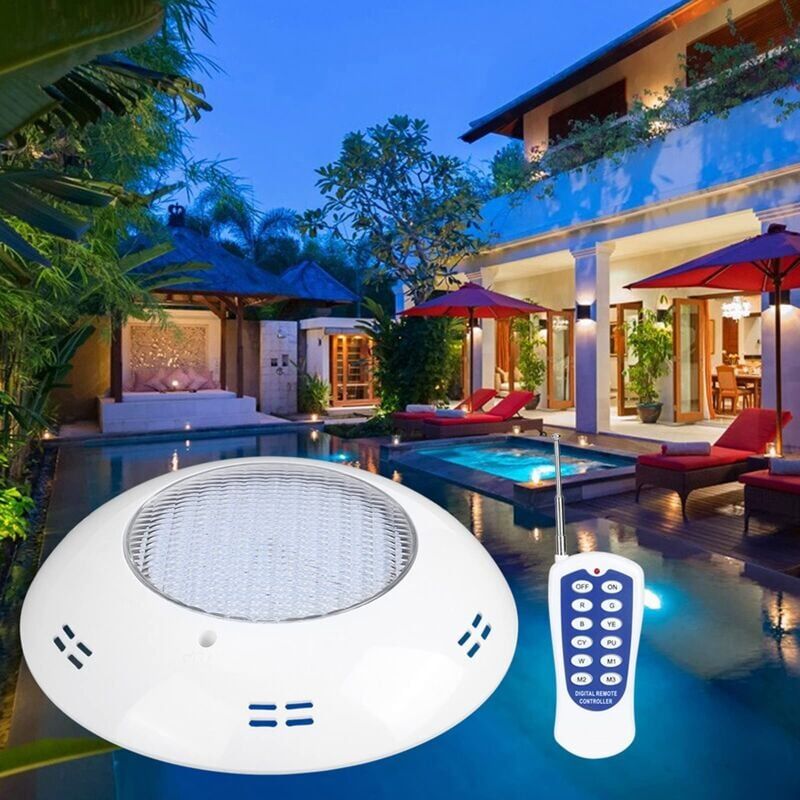 foto del prodotto snq luci led sommergibili per piscina, luce da parete per piscina rgb led da 45 w e 460 led, lampada da piscina con cambio colore subacqueo e