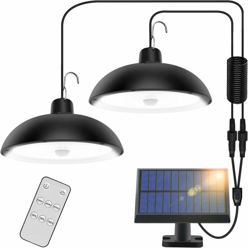 foto del prodotto snq luci solari per esterni, 78 led 4 modalit lampada solare con sensore di movimento, telecomando, pannello solare regolabile a 360 , 3
