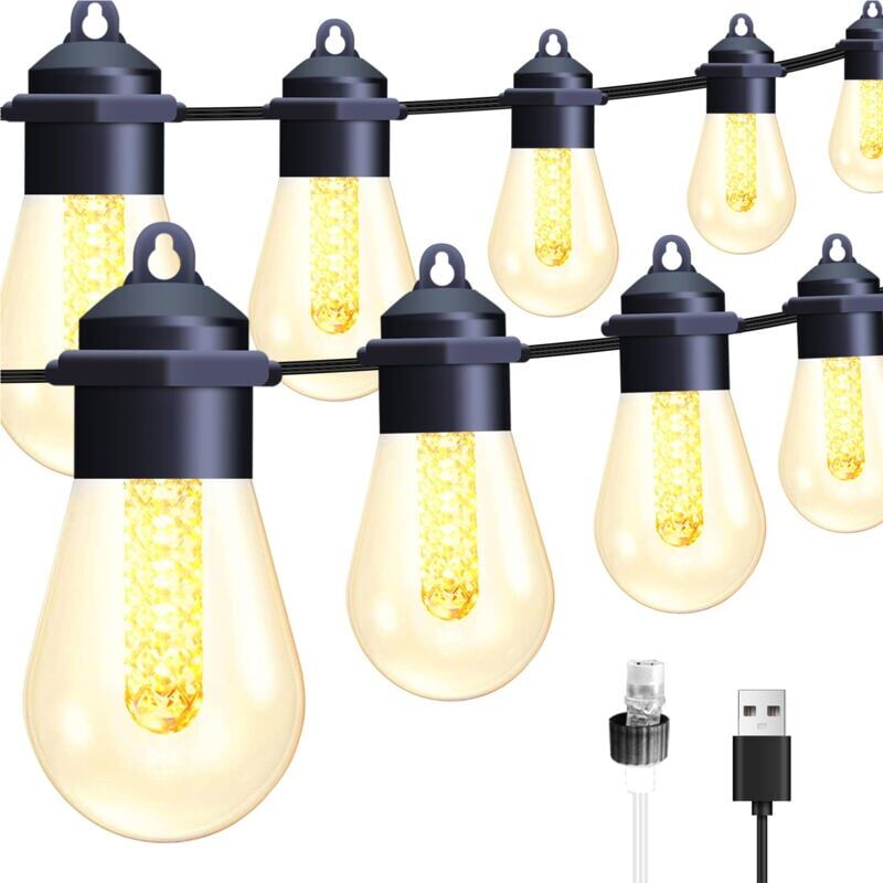 foto del prodotto snq luci solari per esterni da 15 m lampadine e12 ip44 impermeabili per esterni, giardino, patio, alberi, decorazioni per feste 2200 k