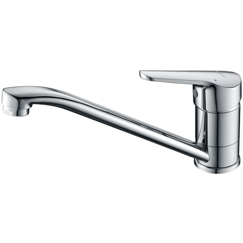 foto del prodotto snq m14450 roma, miscelatore per lavello, rubinetto da cucina monocomando, cromo, argento, s, 1302229mm