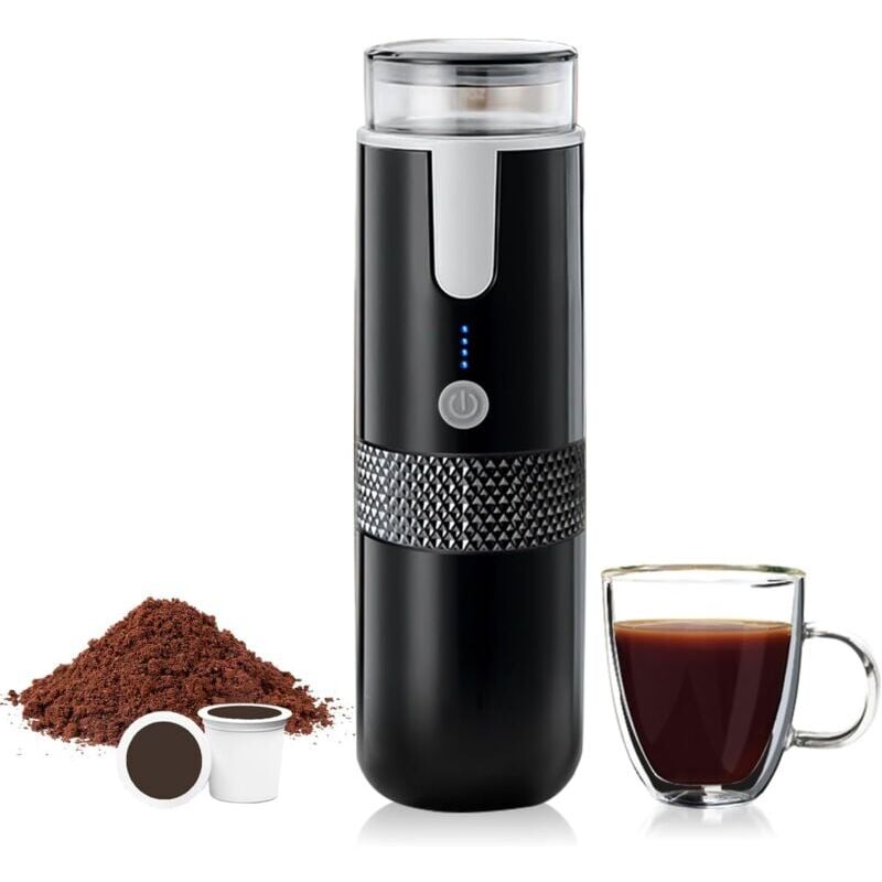 foto del prodotto snq macchina da caff portatile compatibile con capsule k cup, caff macinato, macchina da caff manuale per campeggio e escursionismo.