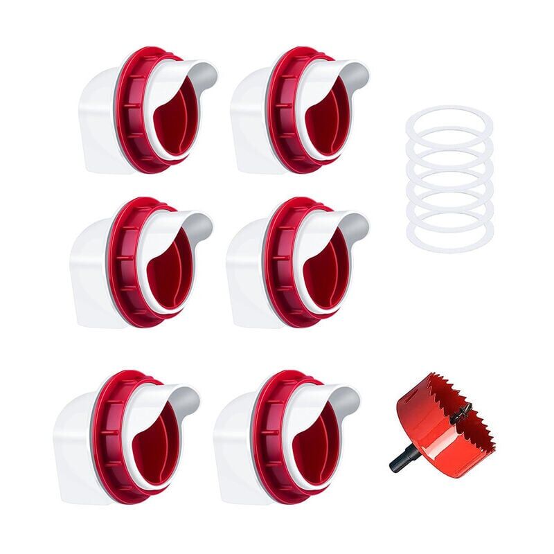 foto del prodotto snq mangeoire poulet 6 ports, mangeoire automatique poulet, kit de gravit pour mangeoire volaille diy pour bacs seaux
