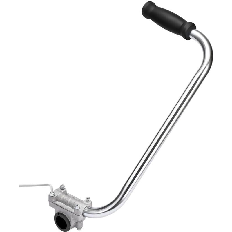 foto del prodotto snq manico ergonomico per tosaerba, estensione del manico con clip di supporto, manico multifunzionale per tosaerba, durevole e facile da installare