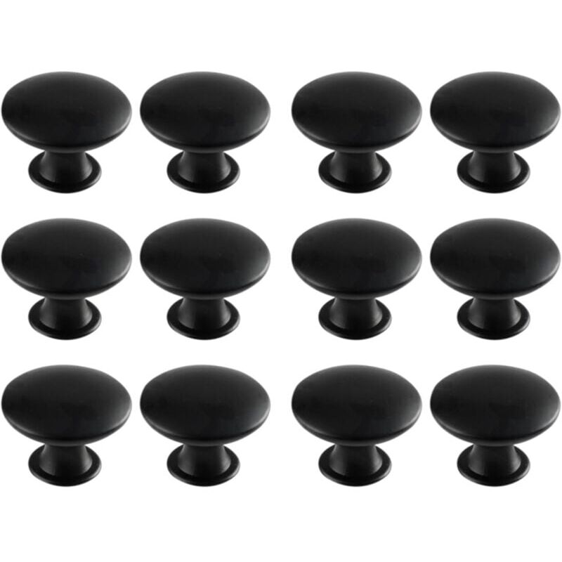 immagine 0 del prodotto snq maniglie per porte dei cassetti rotonde retr , adatte per cassetti, armadi e credenze 12 pezzi, nero 