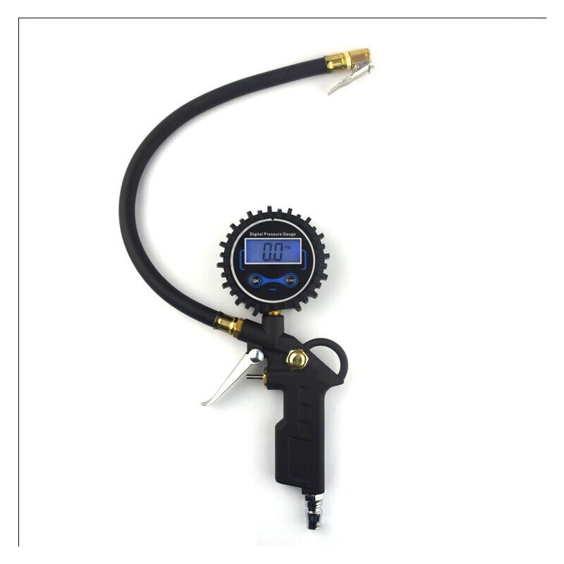 foto del prodotto snq manometro digitale per pneumatici con display lcd, tester per la pressione dei pneumatici, gonfiatore per pneumatici, tester per la pressione