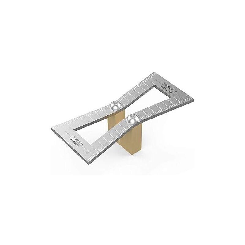 foto del prodotto snq marcatore a coda di rondine, calibro per lavorazione del legno intagliato a mano, strumento guida per coda di rondine con scala, modello a coda