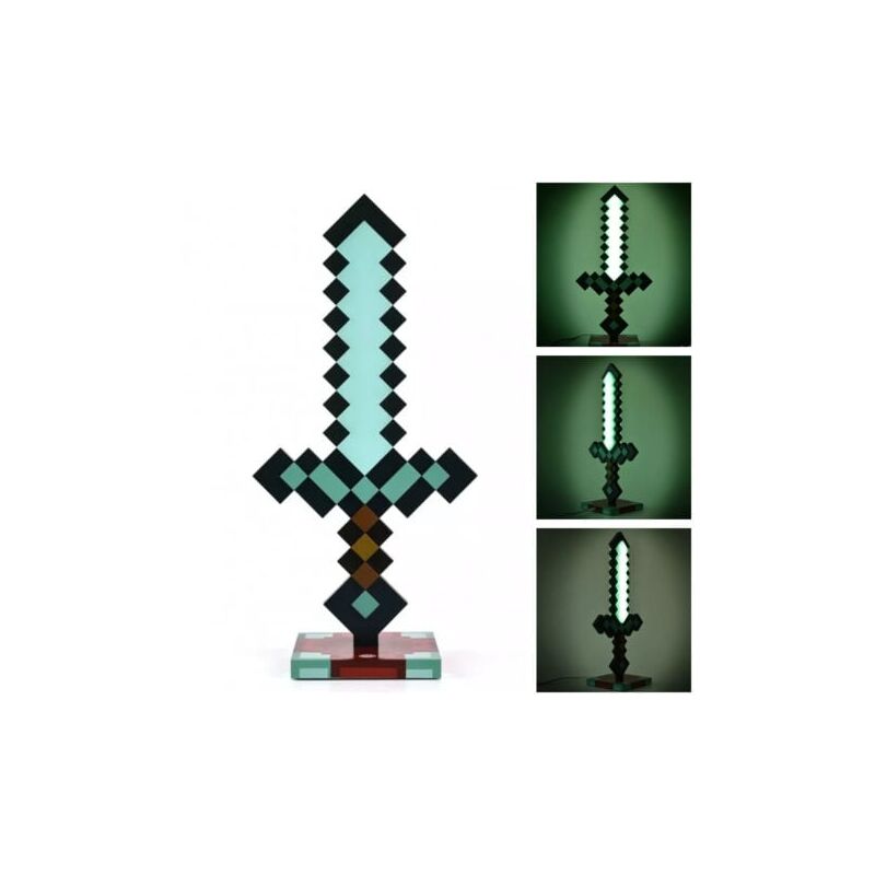 foto del prodotto snq minecr diamond sword veilleuse led usb de 14 pouces lampe de chevet d corative, amusante, s re et g niale jouet pour b b , gar ons,