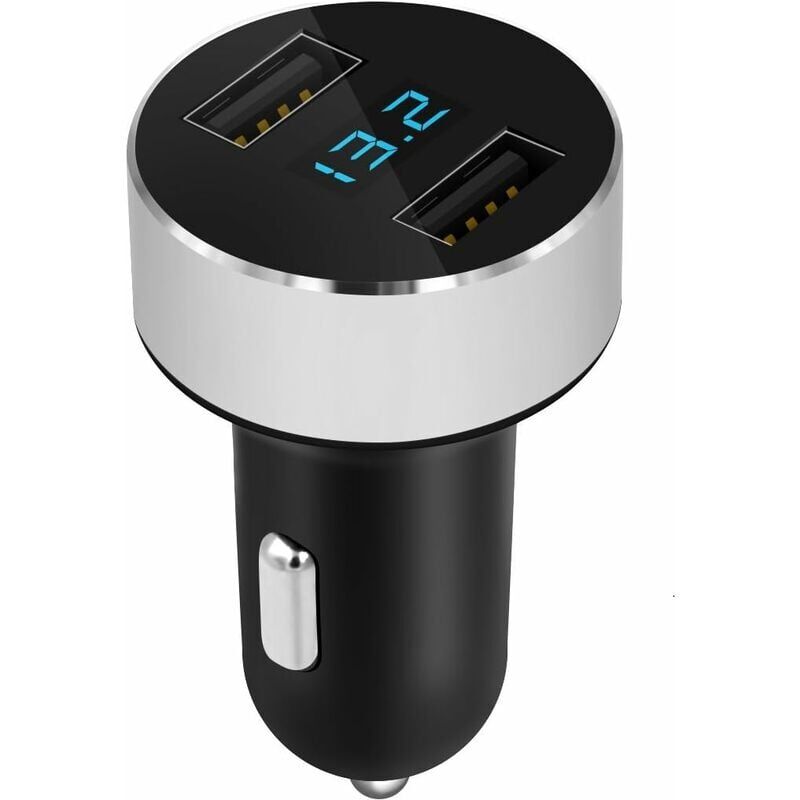 foto del prodotto snq mini caricabatteria per auto 2 porte usb 3.0 a v funzione misuratore di carica rapida indicatore led del livello della batteria