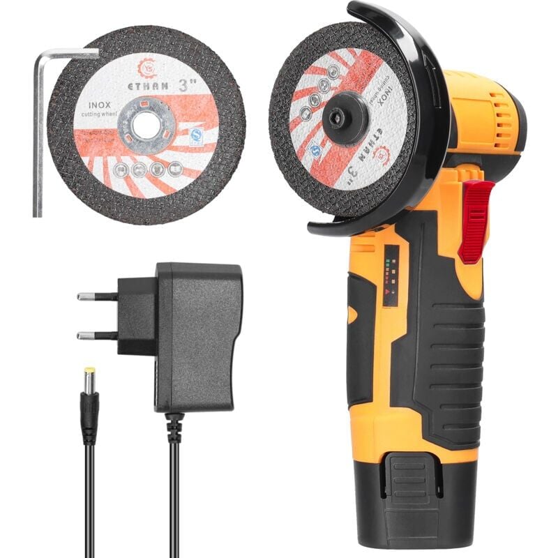 foto del prodotto snq mini grinder 12v 19500rpm carbonio 1 batteria 1200mah giallo