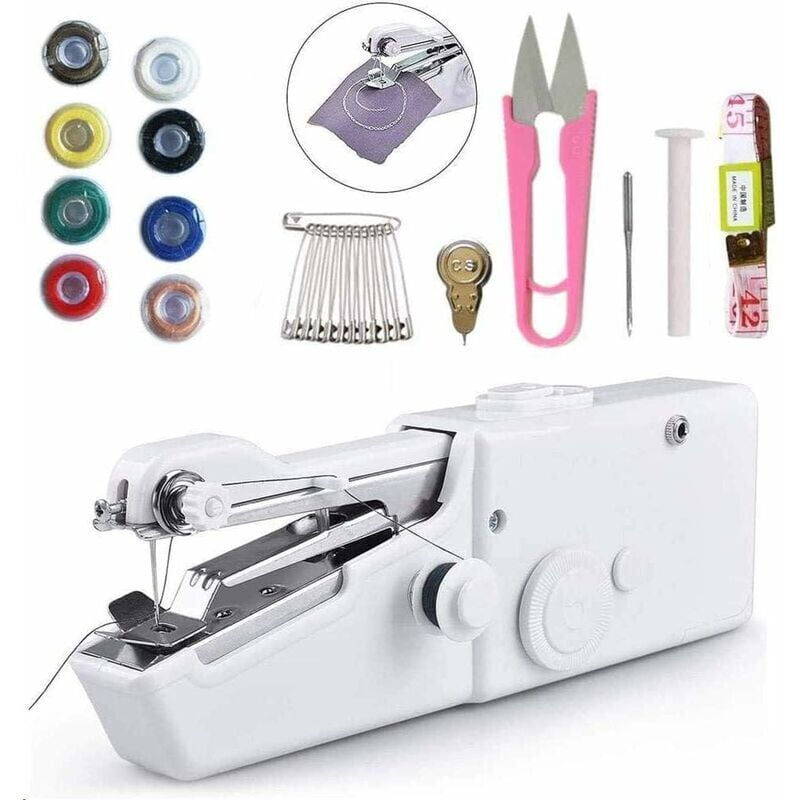 foto del prodotto snq mini macchina da cucire elettrica portatile con accessori da cucito per tessuti 