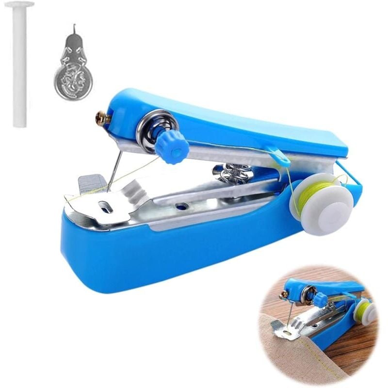 foto del prodotto snq mini macchina da cucire portatile, macchina da cucire portatile, mini macchina da cucire elettrica portatile, per adulti, punto rapido adatto a