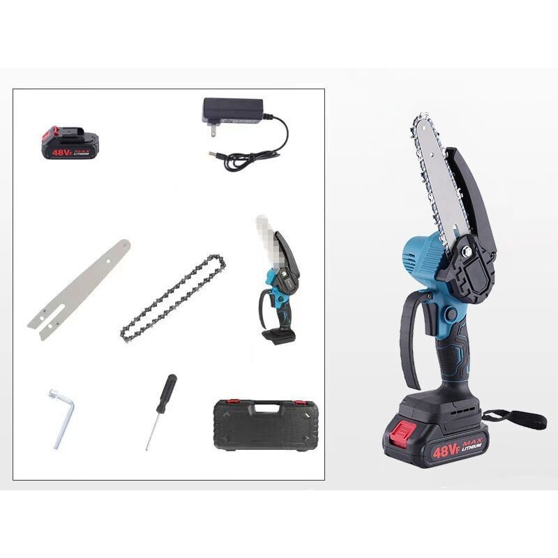 foto del prodotto snq mini scie cha ne avec batterie 1500 mah, 6 pouces, scie cha ne lectrique avec moteur puissant 21v 800w, jardin, coupe de bois en ciseaux