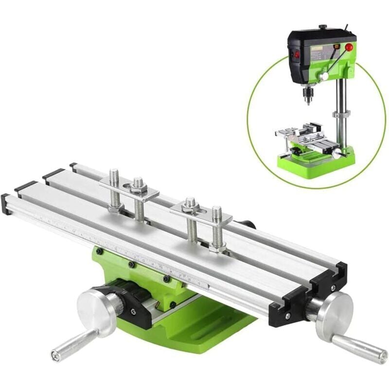 foto del prodotto snq mini tavolo scorrevole per trapano da banco composto, tavolo da lavoro per fresatura, fresatrice a tavola trasversale per supporto per trapano
