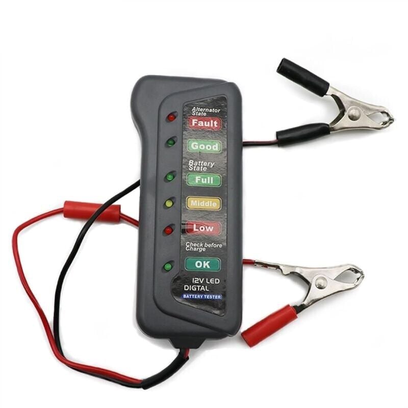 foto del prodotto snq mini testeur de batterie de voiture 12 v, testeur d alternateur num rique, 6 lumi res led, outil de diagnostic de voiture, testeur de batterie