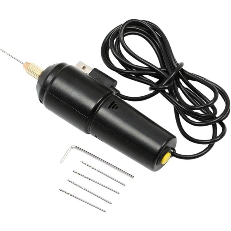 foto del prodotto snq mini trapani elettrici, trapano usb portatile da 5 v, trapano con utensili rotanti multifunzione, con 5 punte da trapano e chiave a brugola,