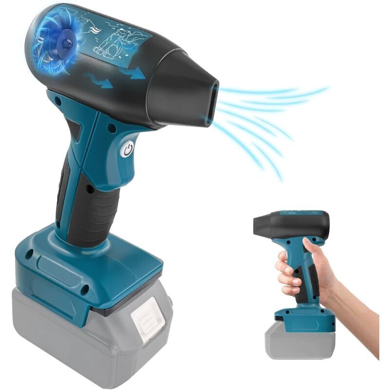 foto del prodotto snq mini ventilateur turbo portable pour batterie makita 18v, ventilateur portable sans fil haute vitesse 4 vitesses sans piles 