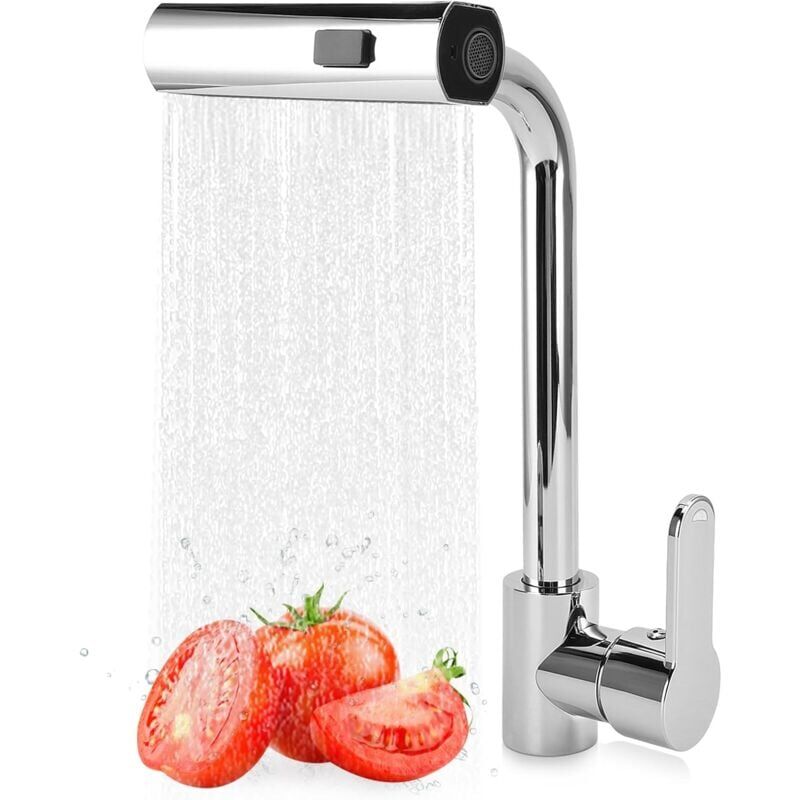 foto del prodotto snq miscelatore da cucina a cascata, rubinetto da cucina in rame, 3 modalit di acqua, rubinetto per lavello da cucina con maniglia singola,