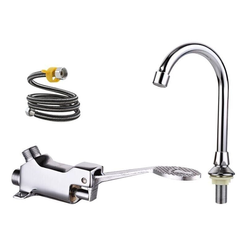 foto del prodotto snq miscelatore per lavabo, rubinetto a pedale, set per laboratorio medico lavandino da bagno