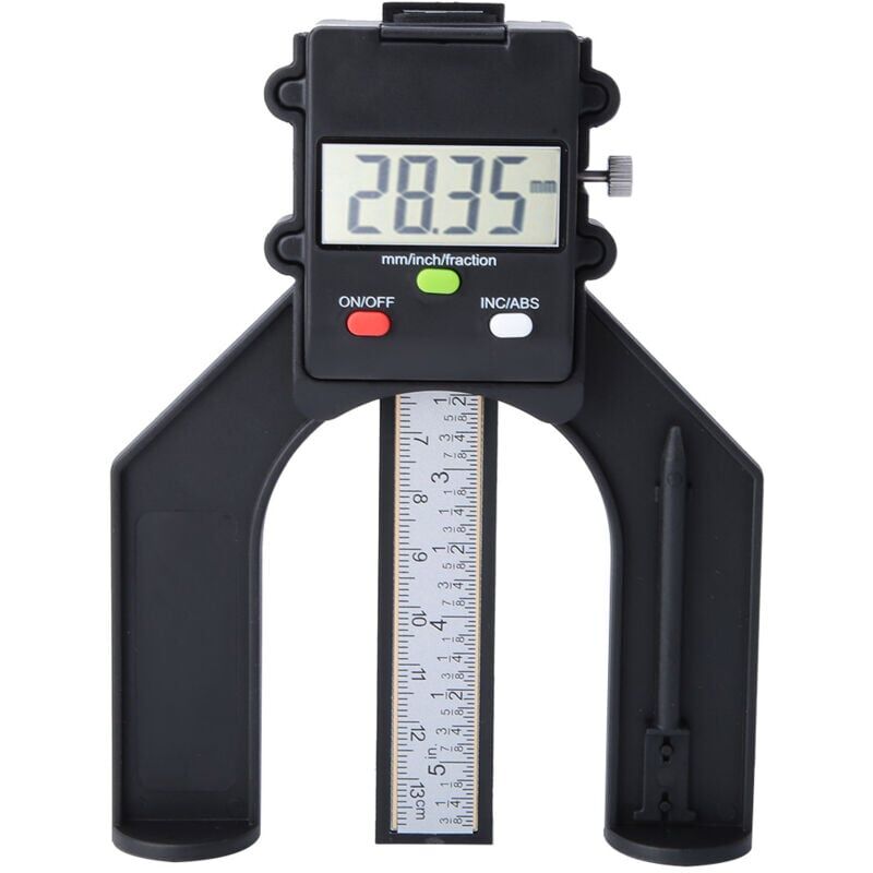 foto del prodotto snq misuratore di profondit digitale, righello con display lcd magnetico per lavorazione del legno, 0 80 mm