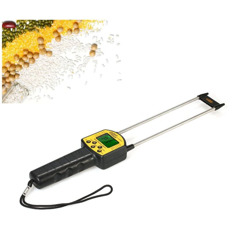 foto del prodotto snq misuratore di umidit digitale per cereali ar991 con display lcd e sonda in acciaio a doppia asta per casa, giardino, piante, fattoria