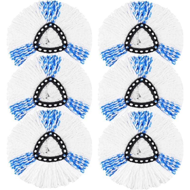 foto del prodotto snq mop sostitutivi per vileda turbo 2 in 1 easywring clean compatibili con il kit di sostituzione della testa del mop o cedar 6 bianco blu 