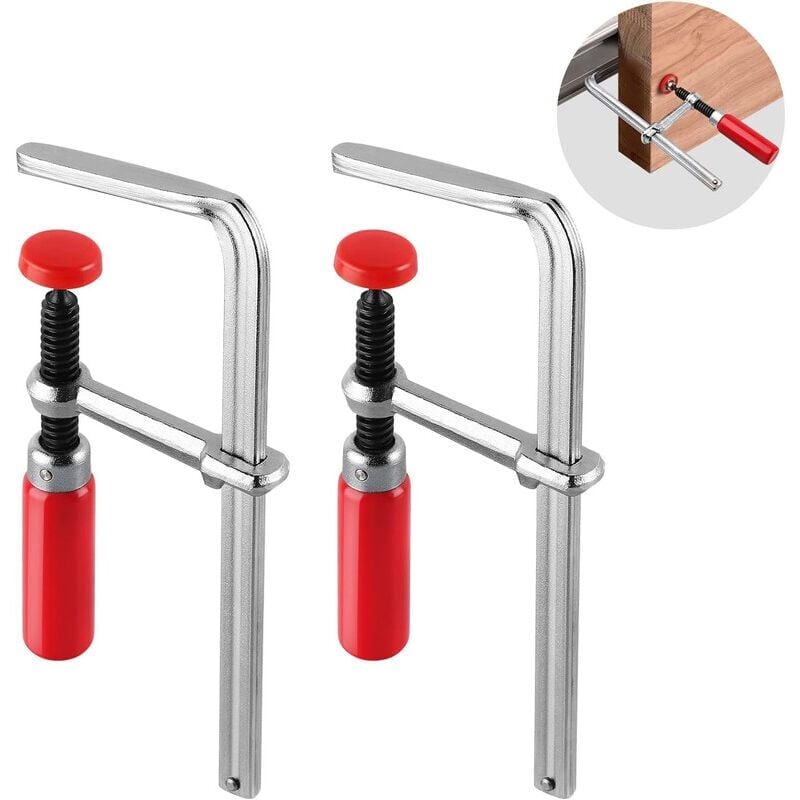 foto del prodotto snq morsetto per guida di scorrimento mft da 2 pezzi 160x60mm e sistema di guida di scorrimento, forza di serraggio 220 kg,