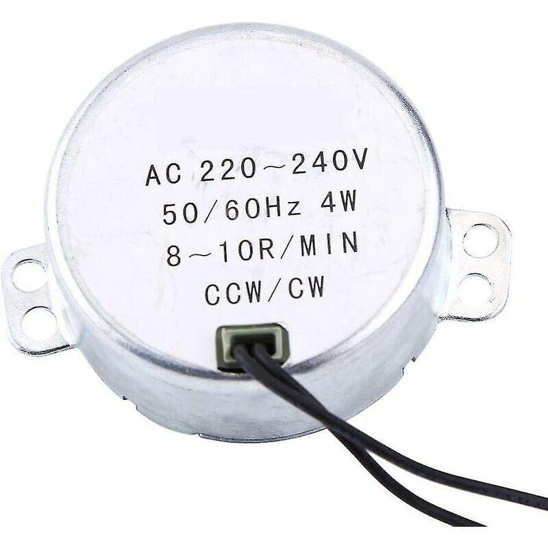 foto del prodotto snq motore sincrono elettrico a microonde per la sostituzione del motore da tavolo, motore sincrono rotondo da 4 w cw ccw 220 240 v 8 10 giri min 
