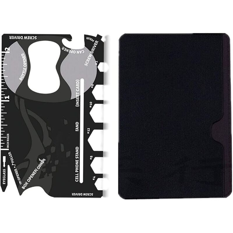 foto del prodotto snq multi tool,18 en 1 carte multifonction porte outil en acier inoxydable multi outils outils de poche gadget ouvre bouteilles hommes camping en