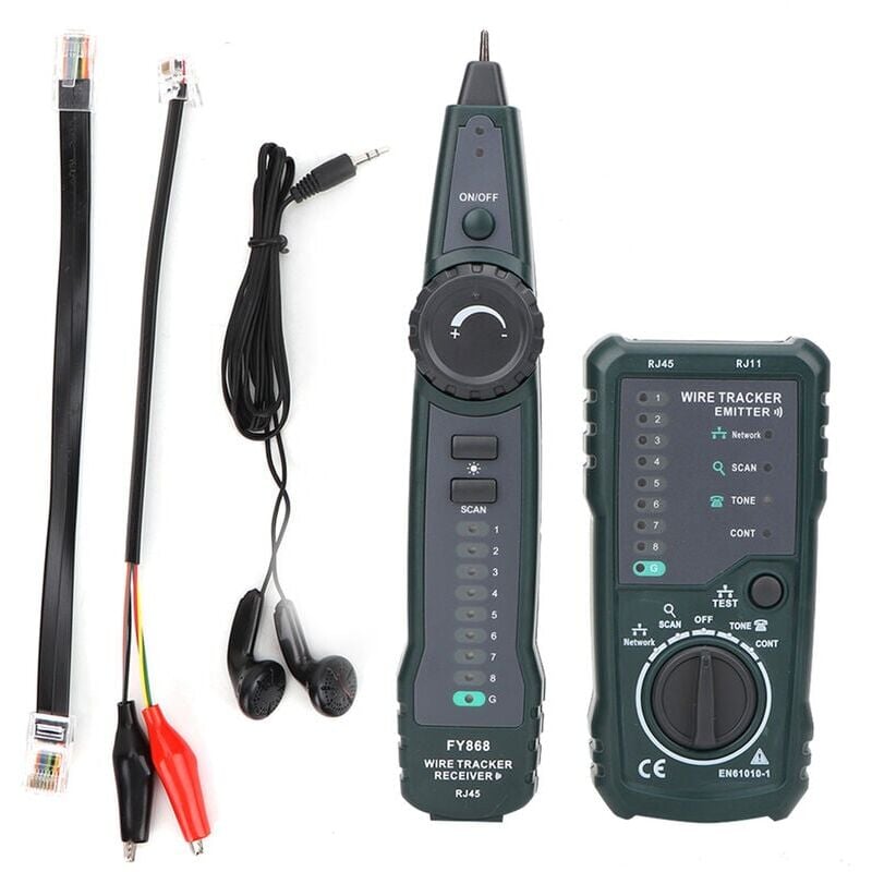 foto del prodotto snq multifunzionale wire tracker, tester per cavi di rete telefonica fy868 rj45 rj11 lan wire tracker kit line locator
