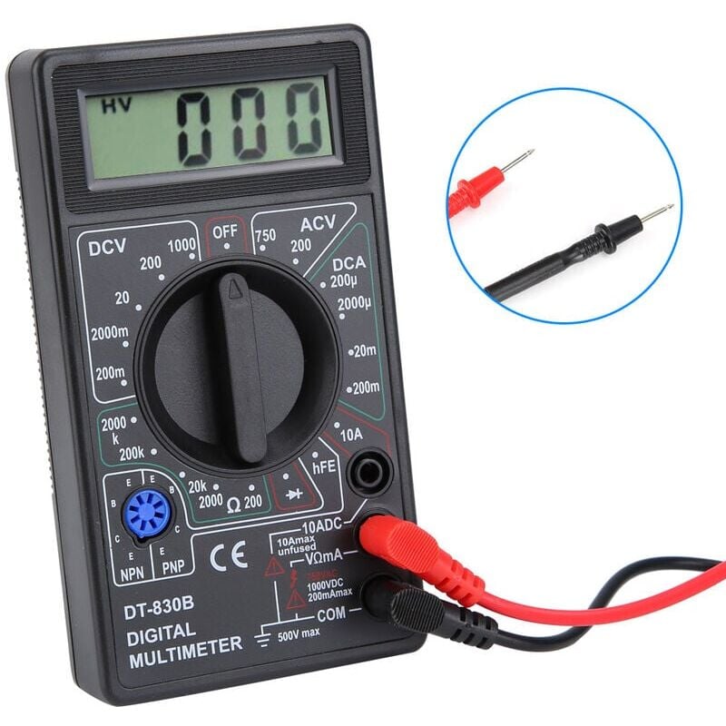 foto del prodotto snq multimetro digitale , dt 830b multimetro digitale portatile lcd multifunzionale, amperometro volt ohm tester voltmetro ohmmetro misuratore