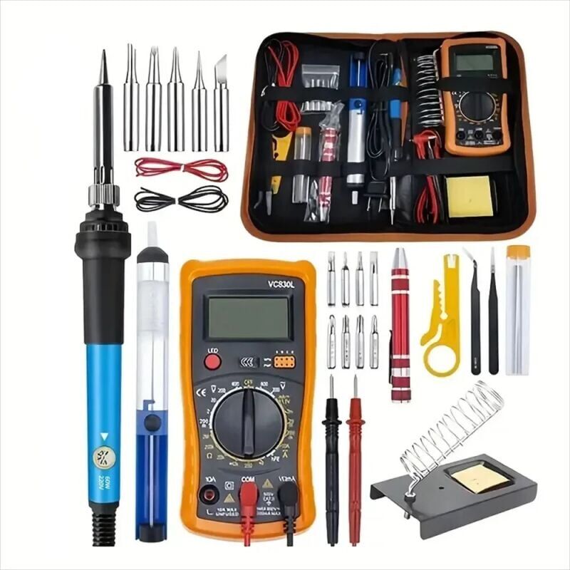 foto del prodotto snq multimetro digitale multimetro set da 18 pezzi multimetro digitale con portata automatica tester elettrico professionale