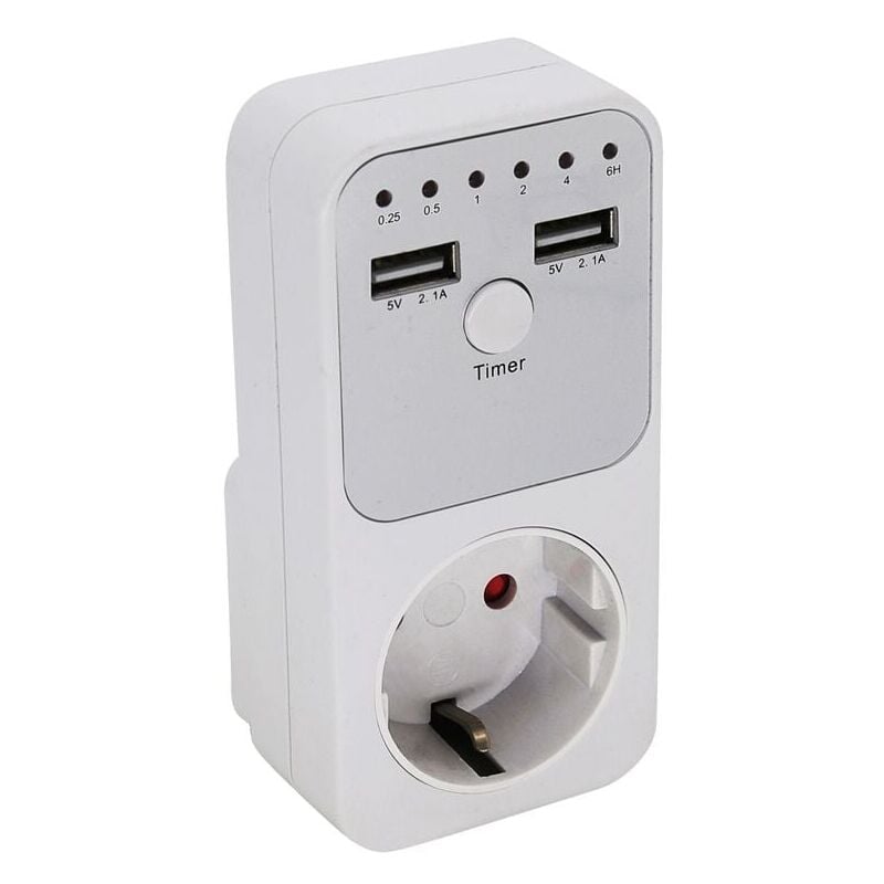 foto del prodotto snq multipresa intelligente multifunzionale con conto alla rovescia e 2 porte usb, interruttore di controllo del tempo per elettrodomestici.