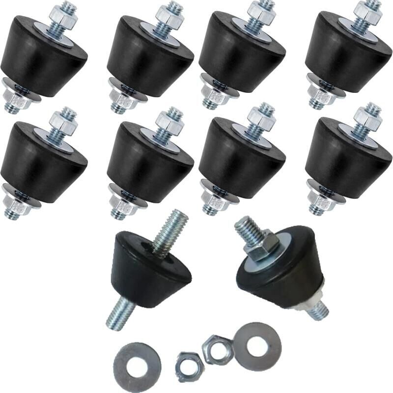 foto del prodotto snq mute block m8 pour climatisation pieds anti vibration avec crou et rondelle lot de 8 mute blocks m8 fixation murale pour supports muraux