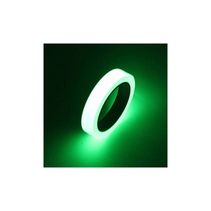 foto del prodotto snq nastro adesivo fluorescente autoadesivo 10mx1cm, nastro fosforescente al buio, nastro adesivo luminoso verde brillante, nastro adesivo di