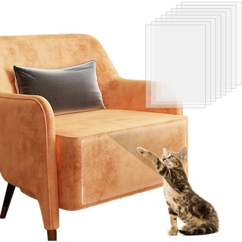 foto del prodotto snq nastro antigraffio per gatti 12 x 17 pollici 8 pezzi protezione per mobili contro i graffi degli animali domestici, fogli di nastro