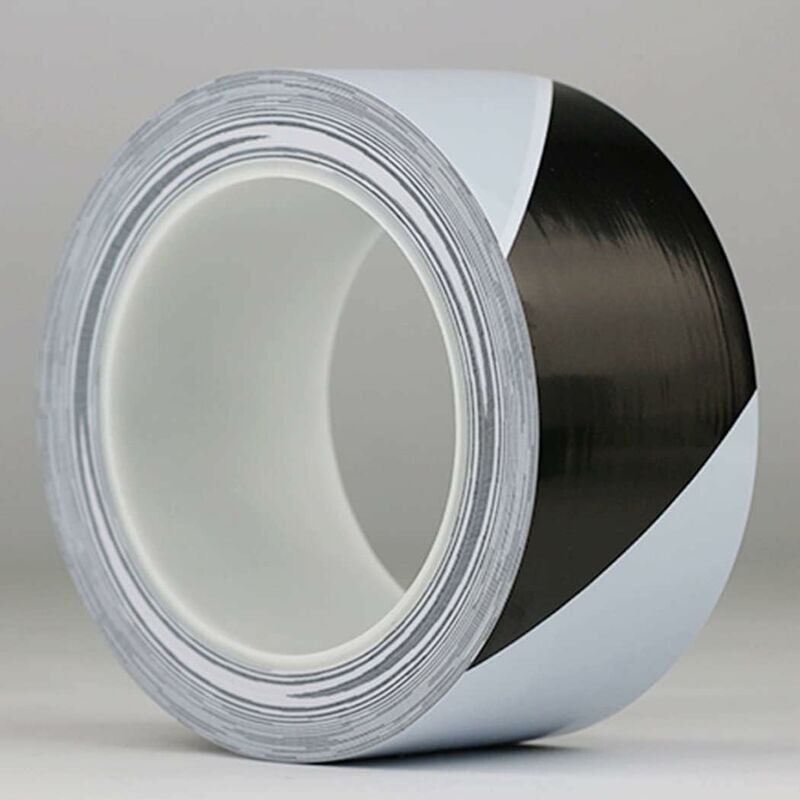 foto del prodotto snq nastro di segnalazione pericolo 48mm x 33m, nastro di segnalazione e avvertimento universale segnala e segnala aree pericolose bianco e nero 