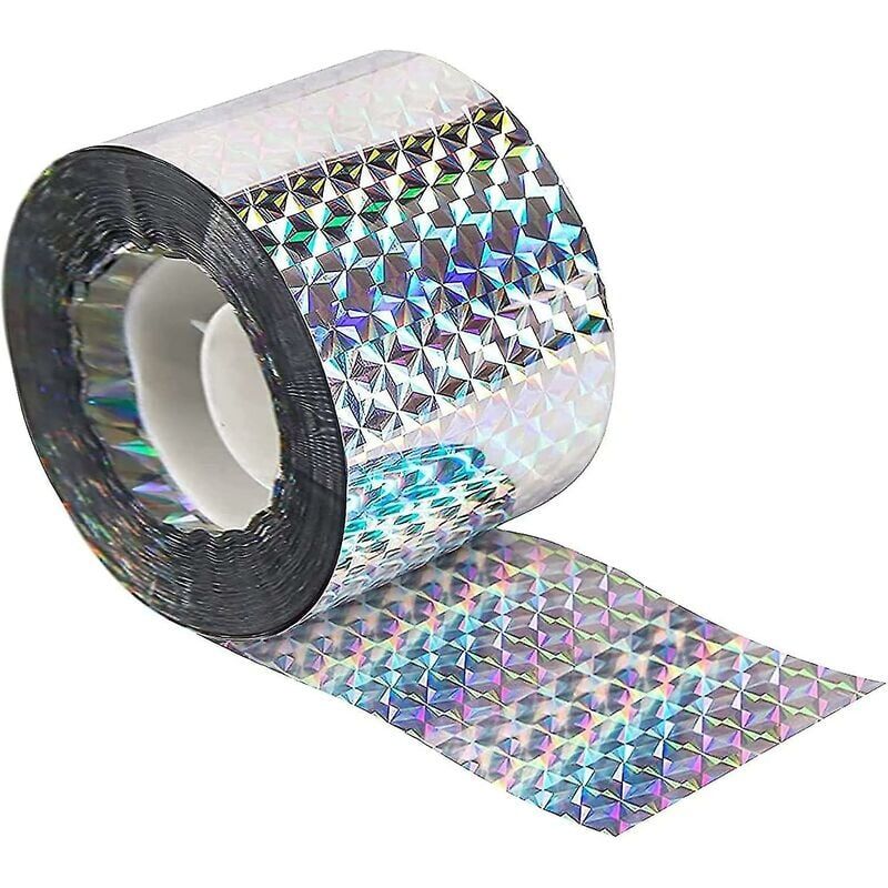 foto del prodotto snq nastro repellente per uccelli da 80 m e 4,8 cm, nastro repellente per uccelli, spaventapasseri, cattura uccelli da giardino, protezione