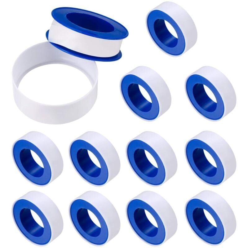 foto del prodotto snq nastro sigillante, nastro di marcatura industriale, nastri sigillanti idraulici in teflon, rotolo di nastro per tubi da 12 mm x 10 m 12 pezzi
