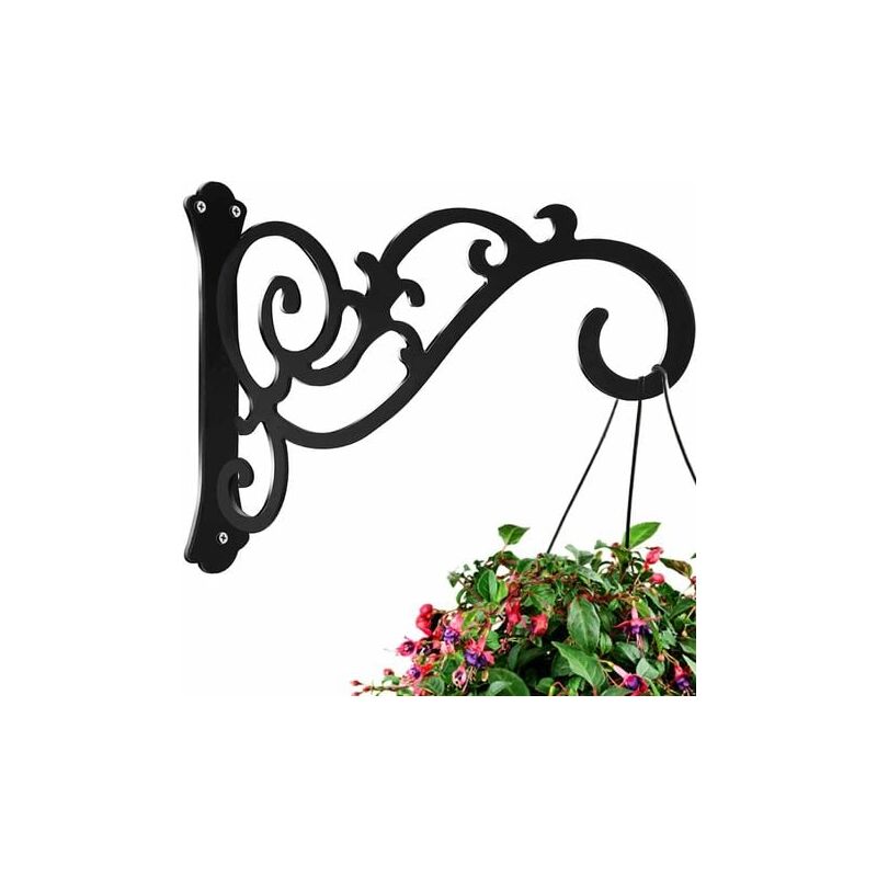 foto del prodotto snq nero 1416cm supporto per piante sospeso ganci in ferro da parete ganci per piante sospese per decorazione di vasi di fiori da esterno