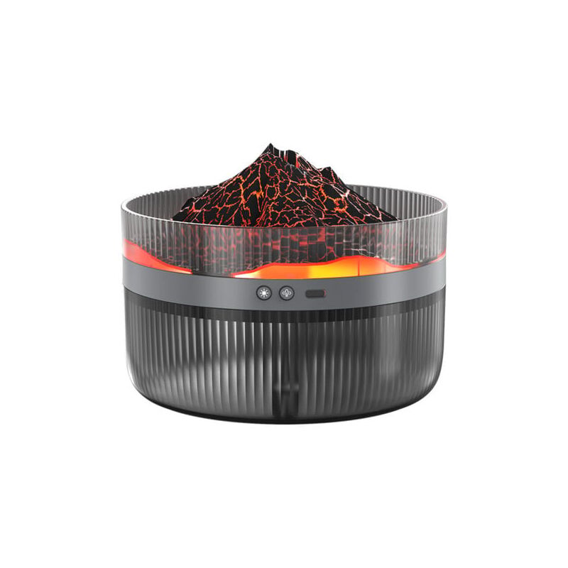 foto del prodotto snq nuova macchina per aromaterapia vulcanica 2l umidificatore di fiamma multifunzionale grande capacit diffusore a grande volume di bruma nero
